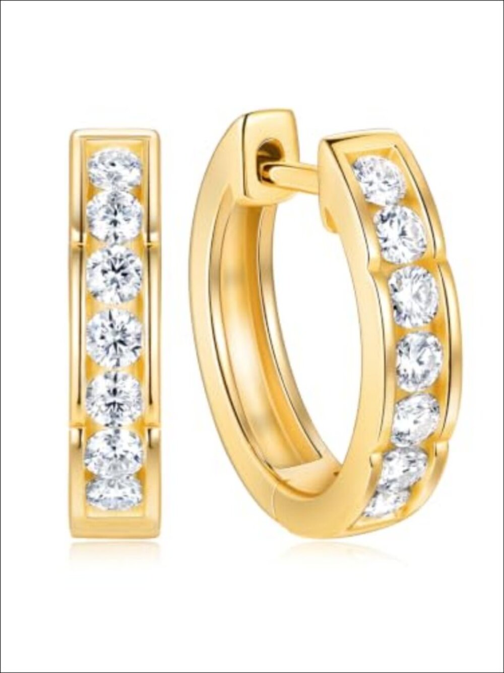 Moissanite Emerald 15/20mm Hoop Earrings 925 Sterling Silver